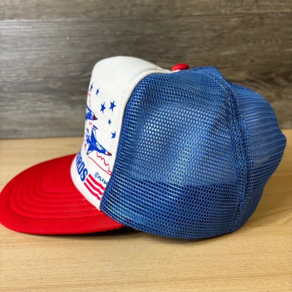 Vintage‎ USAF Hat Cap Snap Back Blue Red Trucker Thunderbirds